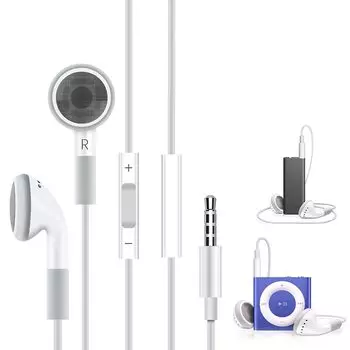 Наушники iPod Проводные наушники с микрофоном Оригинальный iPod Совместимость с iPhone Совместимость с iPad с VoiceOver Внутреннее ухо Регулировка громкости белый