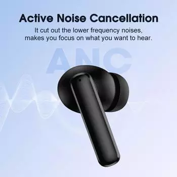 Наушники QCY T13 ANC Bluetooth 5.3 с активным шумоподавлением -28 дБ, беспроводные наушники с быстрой зарядкой, 0,068 дюйма, низкая задержка белый