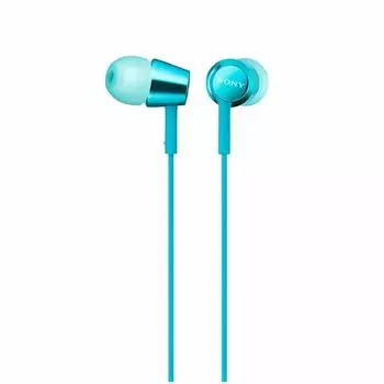 Наушники Sony MDR-EX155AP: Канального типа с пультом ДУ и микрофоном, светло-голубой MDR-EX155AP L
