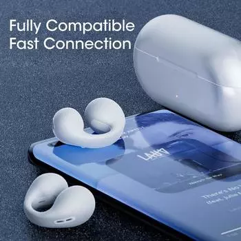 Наушники TWS для звука Earcuffs 1:1 Обновление Серьги Беспроводные Bluetooth Наушники Заушный Крючок Гарнитура Для Спорта чёрный