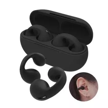 Наушники TWS для звука Earcuffs 1:1 Обновление Серьги Беспроводные Bluetooth Наушники Заушный Крючок Гарнитура Для Спорта чёрный