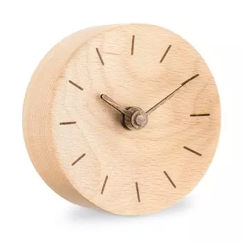 Navaris Clock Аналоговые настольные часы Настольные часы Бесшумные на батарейках Стильные Милые Современные Простые Стильные Деревянные Пластиковые Натуральные - - - 11x11x3.5см светло-коричневого