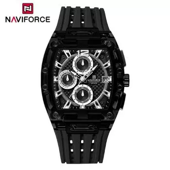 Naviforce Часы для мужчин Модные часы Повседневные спортивные часы с хронографом Водонепроницаемые ударопрочные часы унисекс чёрный