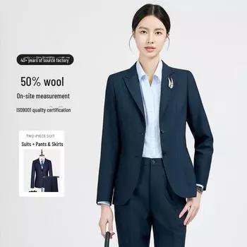 Navy Blue Slim Fit Professional Suits for Women and Wool Suits for Men Size 170/98