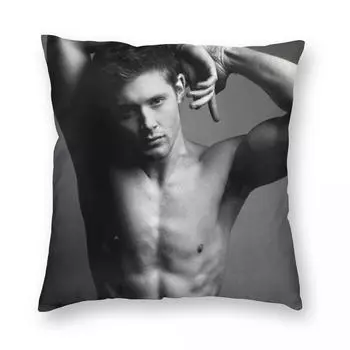 Наволочка без рубашки Jensen Ackles, полиэстер, лен, бархат, с узором на молнии, декоративная автомобильная подушка, чехол 45x45 30x30cm