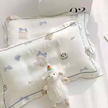 Наволочка из лиоцелла для детей с мультяшным рисунком 30x50, наволочка из детского ледяного шелка, оптовая продажа, маленькая наволочка 35x55, летние наволочки белый
