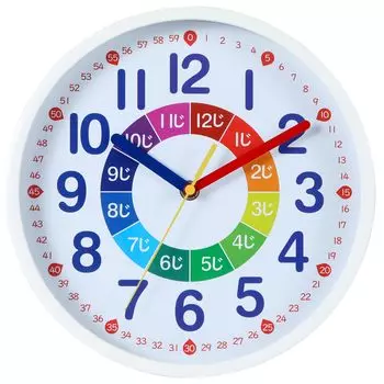 Nbdeal Educational Wall Radio Continuous Second Diameter White Surface with White Clock, Clock, Clock, Hand, Silent, 25cm, Frame, DB-887