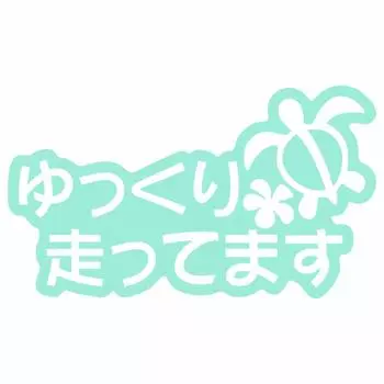 nc-smile Hawaiian Sticker Honu Running Slow Plumeria Safe Driving Slow (S, Mint Green) S