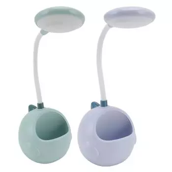 Небольшая настольная лампа с держателем для ручек, удобная, декоративная, практичная, бесшумная, светодиодная, USB, маленькая настольная лампа Blue