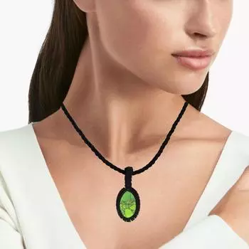 Necklace Adjustable necklace Green Macrame Hemp Turquoise macrame Handmade