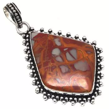 Necklace Designer Jasper Gemstone Gift For Her Silver Jewelry 2.25