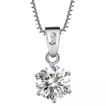 Necklace for Allergy to Clear [Glam Jewelry] Women, Present, Popular, Simple, Single, Metal, Silver, Zirconia, Platinum, Stone