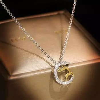 Necklace for Women Using Zircon Crystal Elements Clavicle Chain for Women Valentines Day Gift