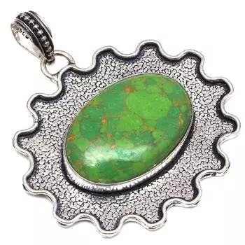 Necklace Green Turquoise Gemstone Handmade Gift For Her Silver Jewelry 2