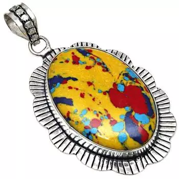 Necklace Mosaic Jasper Gemstone Handmade Gift For Her Silver Jewelry 2