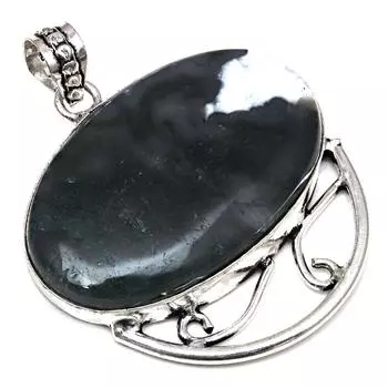 Necklace Moss Agate Gemstone Handmade Gift For Her Silver Jewelry 2