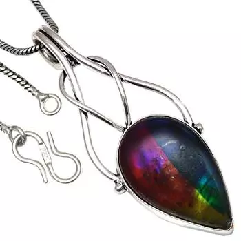Necklace Multi Labradorite Gemstone Handmade Antique Jewelry 2.25