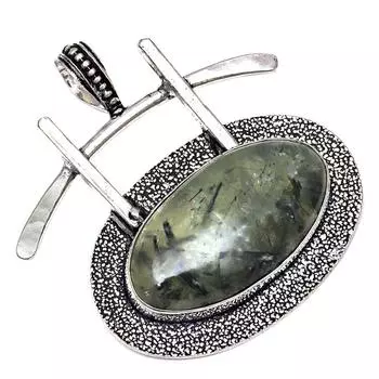 Necklace Prehnite Gemstone Handmade Gift For Her Silver Jewelry 2