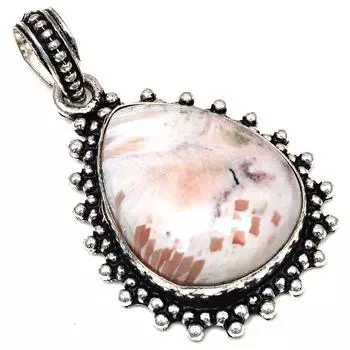 Necklace Scolecite Gemstone Handmade Gift For Her 925 Silver Jewelry 1.75