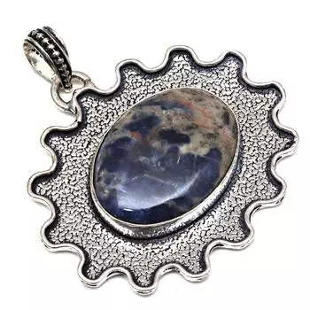 Necklace Sodalite Gemstone Handmade Gift For Her Silver Jewelry 2