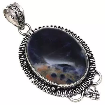 Necklace Sodalite Gemstone Handmade Gift For Her Silver Jewelry 2
