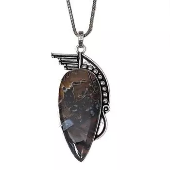 Necklace Stick Agate Gemstone Handmade Silver Jewelry 2.5