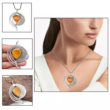 Necklace Wild Horse Jasper Amethyst Gemstone Handmade Jewelry2.5