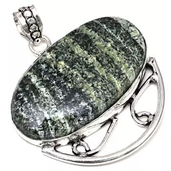 Necklace Zebra Jasper Gemstone Handmade Gift For Her Silver Jewelry 1.75