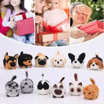 Needlework Needle Felting Kit Handmade Package Material Felting Starter Kit Animal Wool Felting DIY Wool Felt Materials Set
