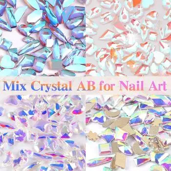 Нейл-арт Aurora Diamond, теплый эльф с тем же шампанским, плоский дно, бриллиант особой формы, смешанный со 100 интернет-знаменитостями, используемыми в нейл-арте 100 pieces
