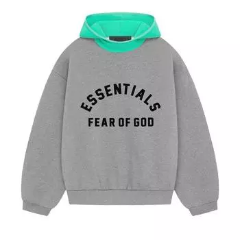 Нейлоновая флисовая толстовка Fear of God Essentials, мужские топы темно-верескового цвета, овсянки/листья мяты, серые, 202SP244312F L