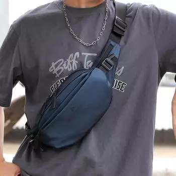 Нейлоновая мужская нагрудная сумка Label Sports Walking Bag Crossbody Bag Outdoor Belt Bag Boys синий