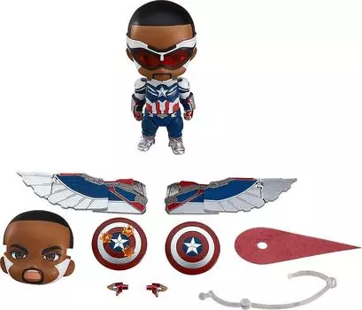 Нендороид Marvel Сокол и Зимний Солдат Капитан Америка (Сэм Уилсон) DX Немасштабная ABS&PVC окрашенная полностью подвижная фигурка G12480