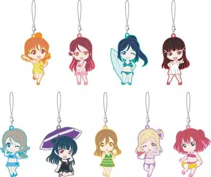 Nendoroid Plus Trading Rubber Strap Love Swimsuit Box of 9 Live! Sunshine!! Ver.
