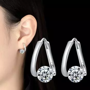 Необычные серьги класса люкс в корейском стиле для женщин gold, pair белый