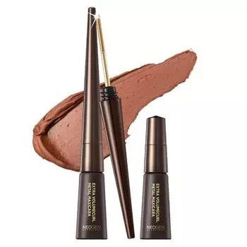 Neogen Extra Volume Curl Metal Mascara 4 мл + сменный блок 4 мл, 02 Коричневый, 1 набор