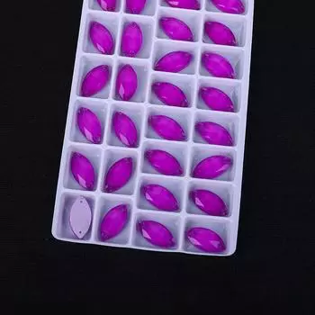 Неоновый флуоресцентный конский глаз, ручная работа, дрель, стеклянные стразы, плоская пряжка, аксессуары для поделок, одежда, свадебные материалы, аксессуары 9 * 18Mm 28pcs/bag темно-фиолетового