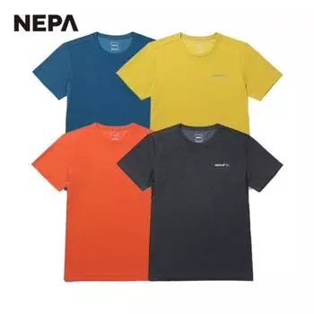 [Nepa] Nepa Men S Via meSh ShorT Sleeve Round T ShirT 7h35322 LT GOLD_208/110