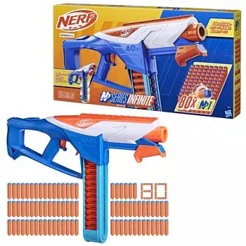 Nerf N Series Infinite Blaster, 80 дротиков N1 для серии N, боевой пояс, в который можно загрузить 40 дротиков, спортивная игрушка для стрельбы, игра в помещении и на открытом воздухе,