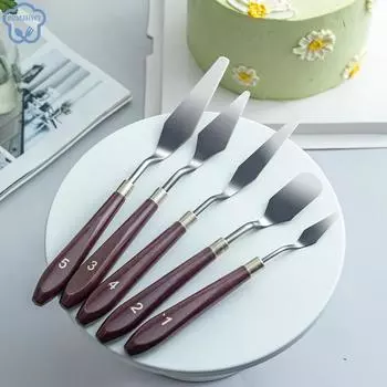 Нержавеющая стальная лопатка для торта, масло, крем, глазурь, глазурь, нож, разглаживатель, кухонные изделия, украшения для тортов, инструменты для выпечки тортов 5PCS