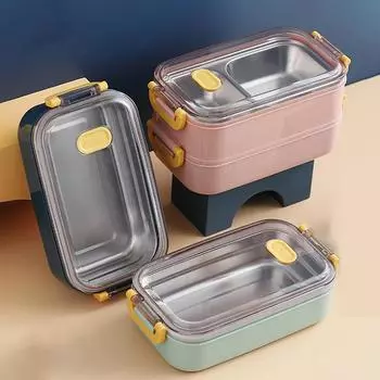 Нержавеющая сталь портативный ланч-бокс Bento для детей школьного возраста салат фруктовый контейнер для хранения еды коробка офисный пикник Bento Box