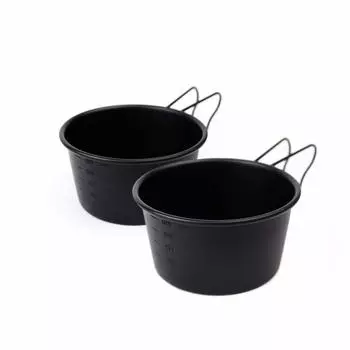 Нержавеющая сталь Shella Cup Black Open Fire Deep Type 300 мл Набор из 2 Tsubame Sanjo Сделано в Японии Черный со шкалой Плита для кемпинга на открытом воздухе Готовка чёрный