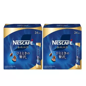 Nescafe Flavor Roasted Momentary Luxury Stick, черный, 24 шт. x 2, обычный, растворимый, в индивидуальной упаковке (2г/1 палочка) коробки, Кофе,