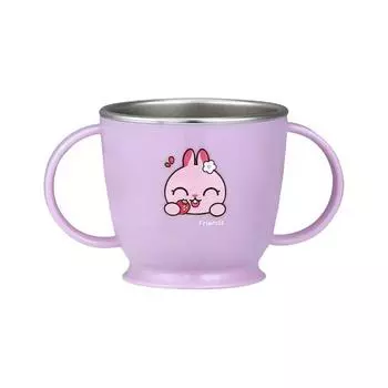 Нескользящая чашка для двух рук Edison Friends из нержавеющей стали, EF3413 Rabbit Bunny, 1 шт.
