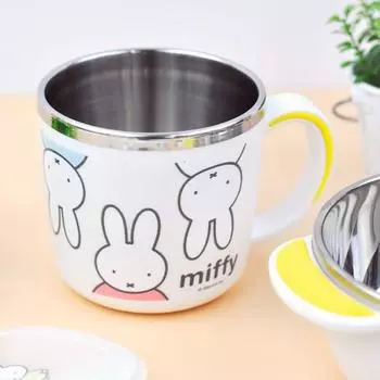 Нескользящая чашка Miffy из нержавеющей стали, разные цвета, 1 шт., Популярные корейские товары для родителей