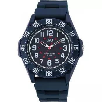 Нет QQ [Citizen QQ] Часы CITIZEN QQ Diver 10 ATM Водонепроницаемый уретановый ремешок Темно-синий VR80 002 Мужские