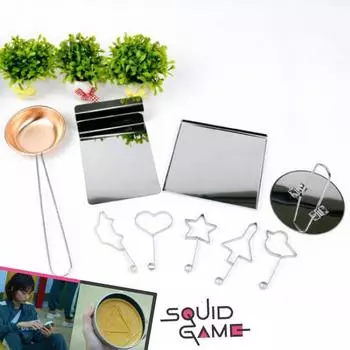 Netflix Squid Game Dalgona Set / Корейские инструменты для изготовления сахарных конфет Dalgona Premium Set / Инструменты для изготовления нержавеющей стали 9 шт.