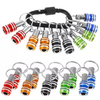 New 11Pcs 1/4inch Hex Shank Screwdriver Bit Holder Portable Extension Bar Keychain Screw Adapter Metal Drill Extension Bit