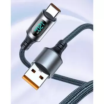 New 120W alloy shell digital display digital dynamic super fast charging type mobile phone tablet data cable 120W 2M