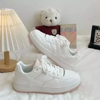 New 2025 Woman Tennis Sneakers Fashion Comfort Sports Board Shoes Casual Academy Style Little White Shoes Female Spring autumn 35 розовый